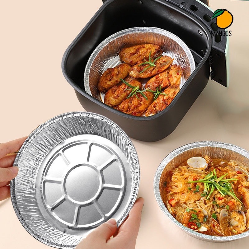 Khay giấy bạc lót nồi chiên không dầu, lò nướng, Đĩa bạc đa năng tiện lợi kt 22cm