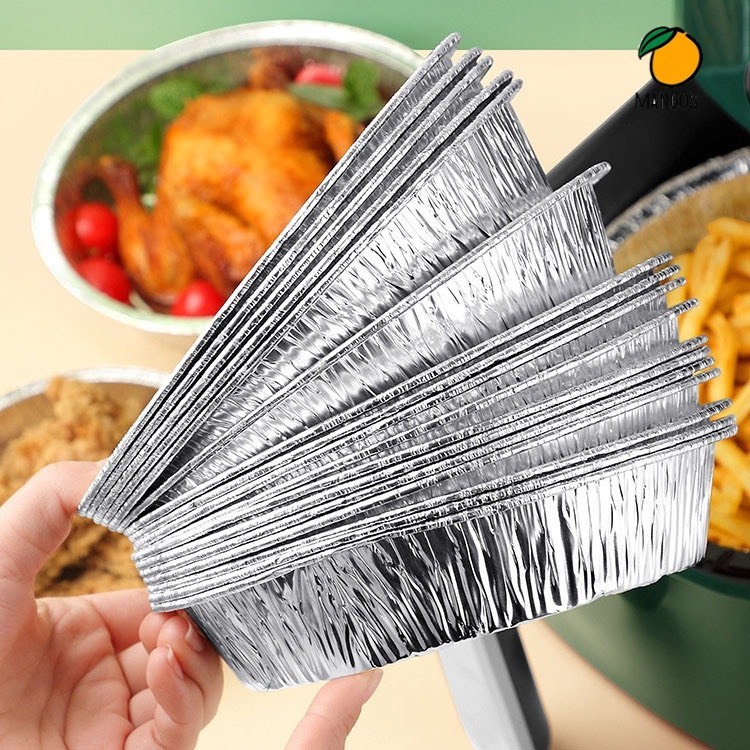 Khay giấy bạc lót nồi chiên không dầu, lò nướng, Đĩa bạc đa năng tiện lợi kt 22cm