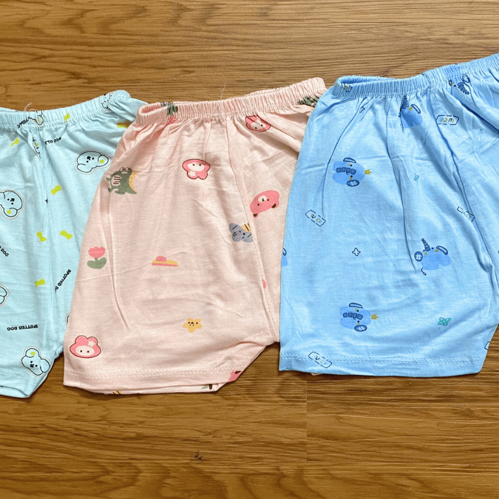 Set 10 Quần Đùi Chục Sơ Sinh Thun Lạnh Màu Cho Bé Gái Bé Trai 4-15kg Vải Mềm Mát Phối Họa Tiết [QL04] Đậu Đậu Store
