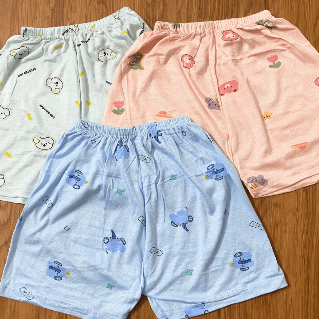 Set 10 Quần Đùi Chục Sơ Sinh Thun Lạnh Màu Cho Bé Gái Bé Trai 4-15kg Vải Mềm Mát Phối Họa Tiết [QL04] Đậu Đậu Store