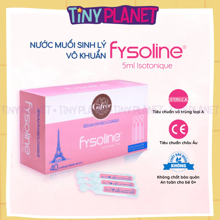 Fysoline Nước Muối Sinh Lý Vô Khuẩn Gifrer đơn liều tép Hồng Vệ Sinh Mắt, Mũi cho bé từ sơ sinh, hộp 5 ống & 40 ống