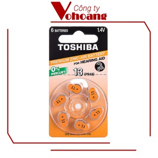 Pin máy trợ thính Toshiba 13 (pin PR48) Premium Zinc-Air chính hãng tương thích với mọi thiết bị