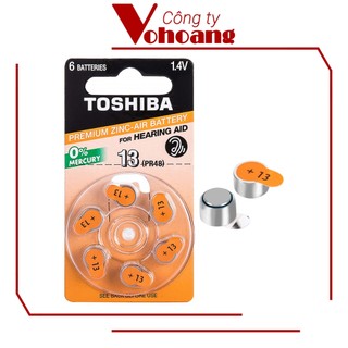 Pin máy trợ thính Toshiba 13 (pin PR48) Premium Zinc-Air chính hãng tương thích với mọi thiết bị