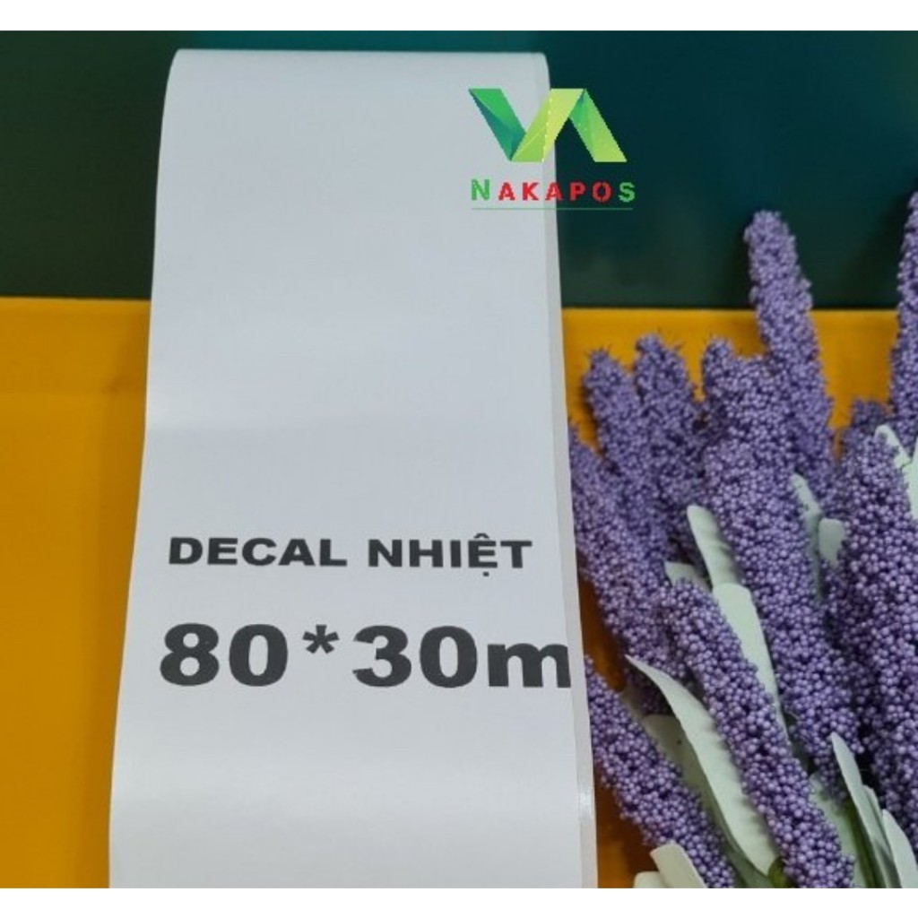 Giấy in đơn livestream K80x30 K76x30 in đơn hàng 76mm 80mm in tem nhãn dán sẵn lớp keo chốt đơn bán hàng máy cắt tự động