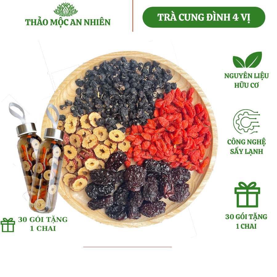 Trà dưỡng nhan 4 vị thảo mộc cung đình (Gói Lẻ) Bổ máu, điều hòa kinh ...