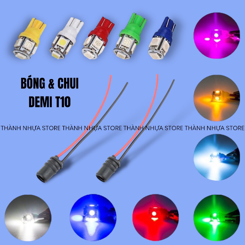 Bóng đèn led Demi T10 gắn xinhan xe máy, đồng hồ, ôtô (Giá 1cái)