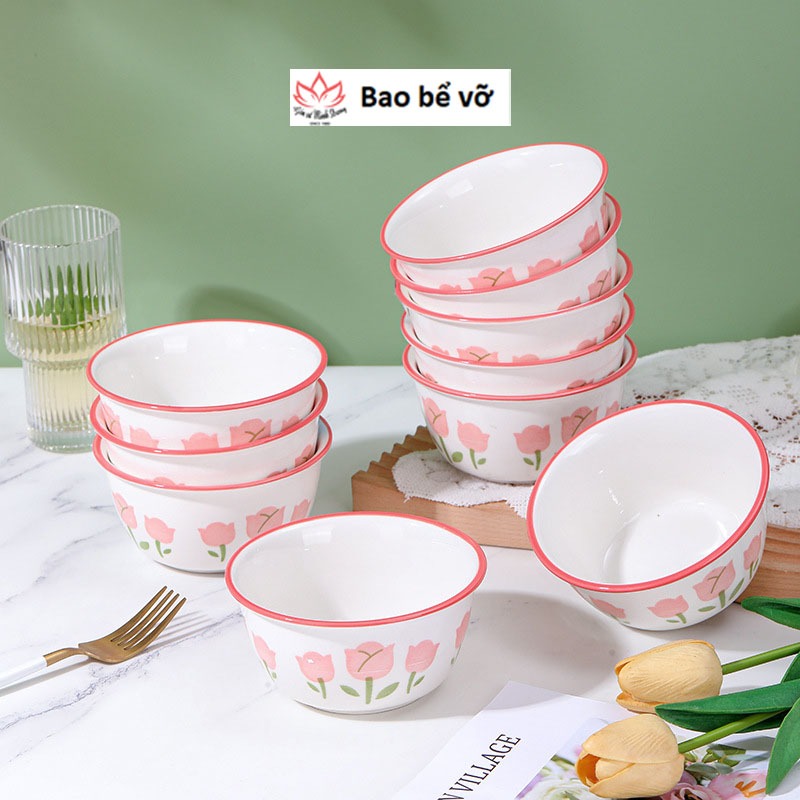 Bát cơm hoa hồng, bát cơm sứ decor bát cơm | Shopee Việt Nam