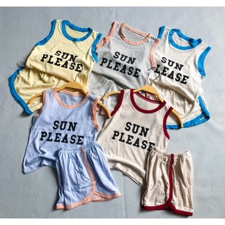 [GIÁ SỐC ]  COMBO 5 bộ quần áo ba lỗ sun chất liệu cotton cho bé trai bé gái in sun màu ngẫu nhiên - BABYKIDS
