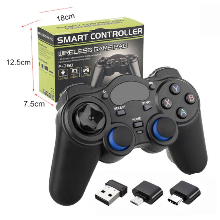 Tay cầm chơi game không dây - cho PC, Laptop, Điện thoại Android, Tivi Android - Game Fifa Online 4, Roblox, Minecraft..