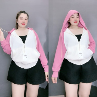Áo Khoác Bigsize Nữ Có Túi Trong Mũ Che Nắng Form Rộng Vải Nỉ Gân 60-95kg KHOAC3