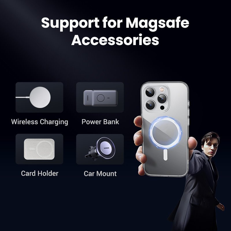 [IPHONE 16] Ốp điện thoại trong suốt hỗ trợ sạc từ tính cao cấp KOLEAD P88 nhựa cứng chống ố lph 11 12 13 14 15 Promax