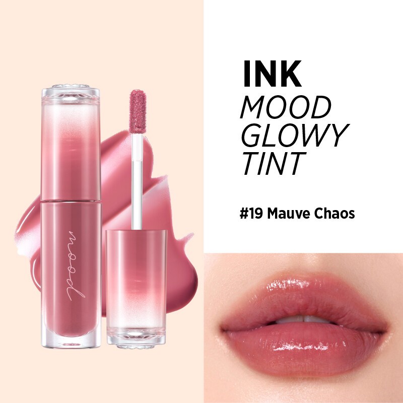 [CHÍNH HÃNG] Son Kem Peripera Căng Mướt Đôi Môi Ink Mood Glowy Tint 4g #19  Mauve Chaos