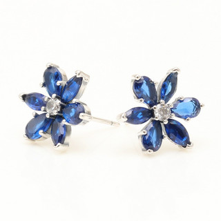Khuyên tai nữ LAMY Timeless Sparkling Blue Herbarium Cluster Earrings Silver 3153 - Khuyên tai cao cấp