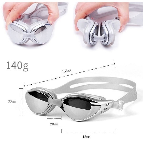 Kính bơi cận 610 SPORTY có độ từ 1.5 đến 8.0 cản tia UV, hạn chế sương mờ