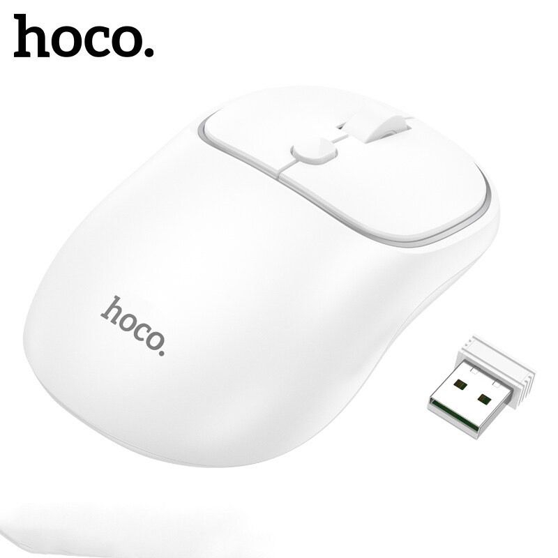 Chuột máy tính không dây chính hãng HOCO GM25 USB 2.4Ghz nhỏ gọn thuận cả 2 tay phù hợp PC Laptop
