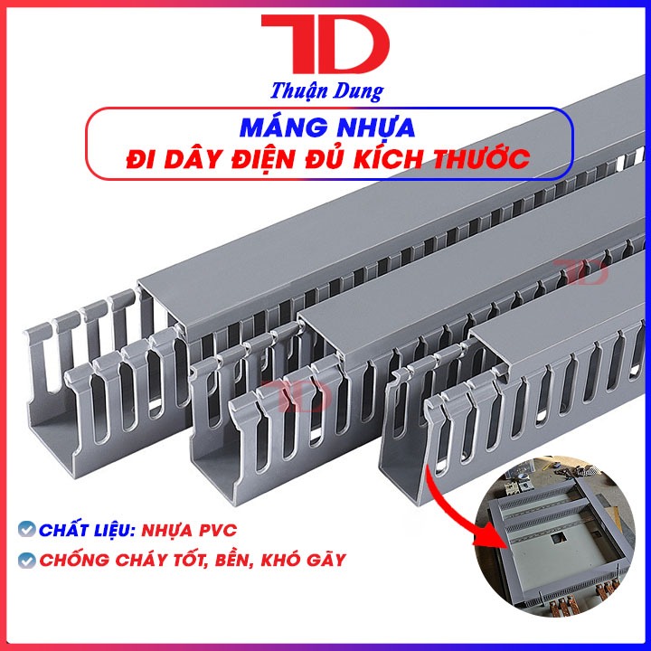 Máng điện đi dây 85cm, nẹp điện nhựa lắp tủ điện, máng nhựa đi dây ...