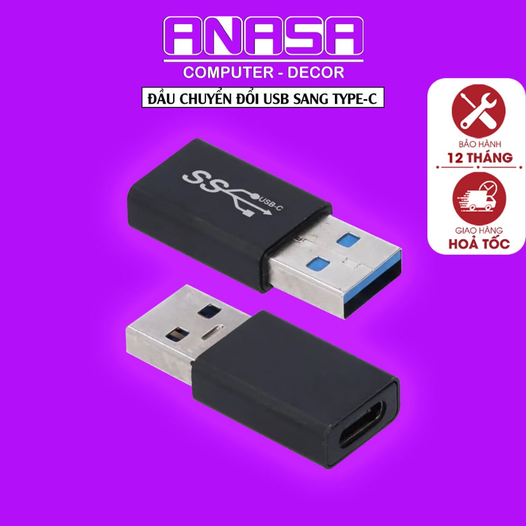 Đầu Chuyển Đổi USB Sang Cổng Cắm Type-C Cái 3.0 Hỗ Trợ Sạc Nhanh SS ...