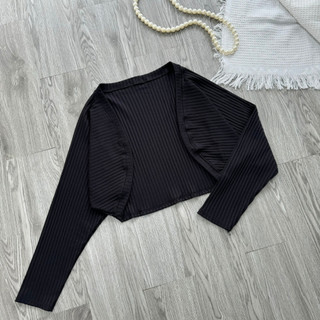 Áo Khoác Cardigan Nữ Bigsize Khoác Ngoài Tay Dài Phồng Nữ Tính Vải Thun Gân Mỏng Co Giãn KG