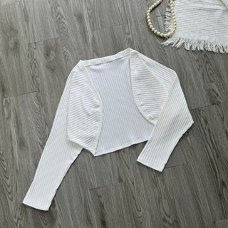 Áo Khoác Cardigan Nữ Bigsize Khoác Ngoài Tay Dài Phồng Nữ Tính Vải Thun Gân Mỏng Co Giãn KG
