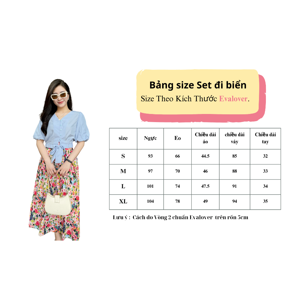 Ảnh Set bộ áo 1 màu mix chân váy hoa dáng dài kiểu dáng trẻ trung năng động Evalover 4