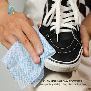Khăn giấy ướt lau giày Ecowipes giấy vệ sinh lau sạch vết bẩn siêu nhanh