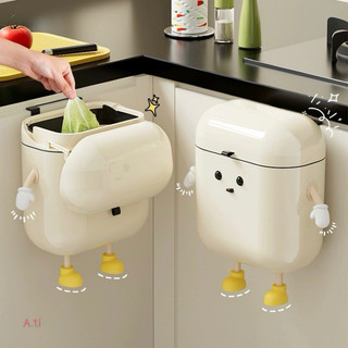 T&T0041 Thùng rác treo tủ bếp có nắp đậy đa năng với thiết kế thông minh không ảnh hưởng đến mở cửa tủ