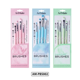 Bộ Cọ Vẽ Màu Nước ARTMATE Cao Cấp Gồm 4 Món, Đầu Cọ Làm Từ Sợi Lông Nhân Tạo Dùng Tô Màu, Vẽ Tranh AM-PBS001/2/3/4