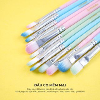 Bộ Cọ Vẽ Màu Nước ARTMATE Cao Cấp Gồm 4 Món, Đầu Cọ Làm Từ Sợi Lông Nhân Tạo Dùng Tô Màu, Vẽ Tranh AM-PBS001/2/3/4