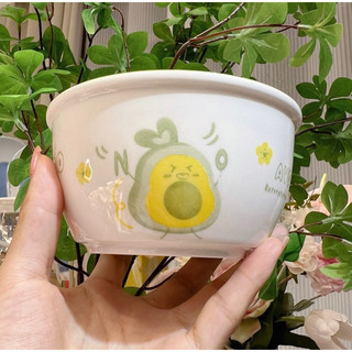 T&T0042 Set 2 bát 2 thìa sứ cao cấp hình trái bơ siêu cute sang chảnh đóng xốp từng set
