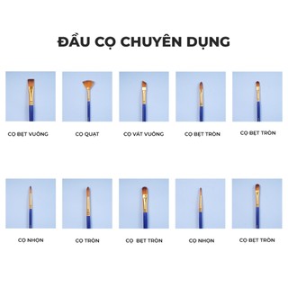 Bộ 10 Cọ Vẽ Màu Nước ARTMATE Chuyên Dụng, Bộ 10 Đầu Cọ Lông Nhân Tạo Thân Gỗ Dùng Tô Tranh Tô Màu AM-PBS005