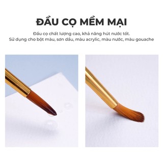 Bộ 10 Cọ Vẽ Màu Nước ARTMATE Chuyên Dụng, Bộ 10 Đầu Cọ Lông Nhân Tạo Thân Gỗ Dùng Tô Tranh Tô Màu AM-PBS005