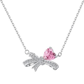 Dây chuyền bạc nữ LAMY Teardrop Bow Pink Necklace 6330