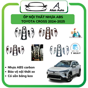 Ốp nội thất xe Toyota Cross 2024,Chất liệu nhựa ABS carbon, Vân gỗ, vân đá. Bộ 6 chi tiết