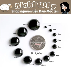 Mắt thú dán nhựa màu đen gói 20 cái