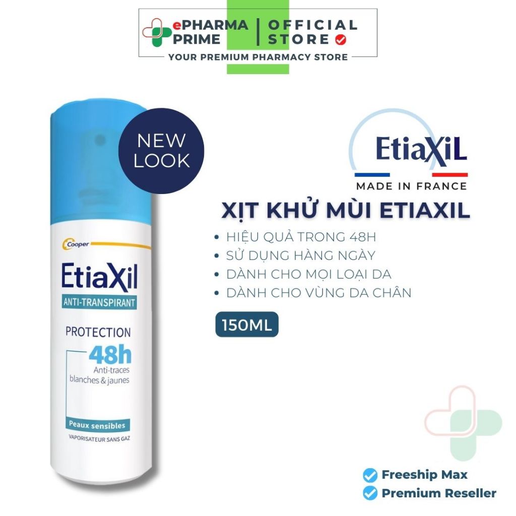 Xịt Khử Mùi EtiaXil Pháp Hàng Ngày 48h Dành Cho Nam Nữ | Shopee Việt Nam
