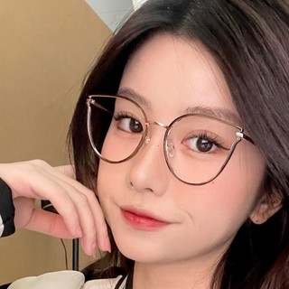 Gọng kính cận thời trang nam nữ mắt mèo bo tròn hottrend chống tia UV và ánh sáng xanh thay được tròng cận 579 Hanaso