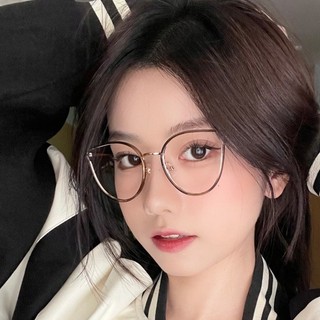 Gọng kính cận thời trang nam nữ mắt mèo bo tròn hottrend chống tia UV và ánh sáng xanh thay được tròng cận 579 Hanaso