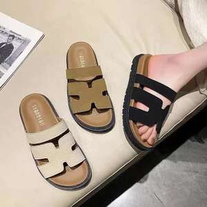 DÉP LÊ NỮ CHỮ H CAO CẤP QUAI NGANG BẢN DA ĐỦ MÀU DA LỘN