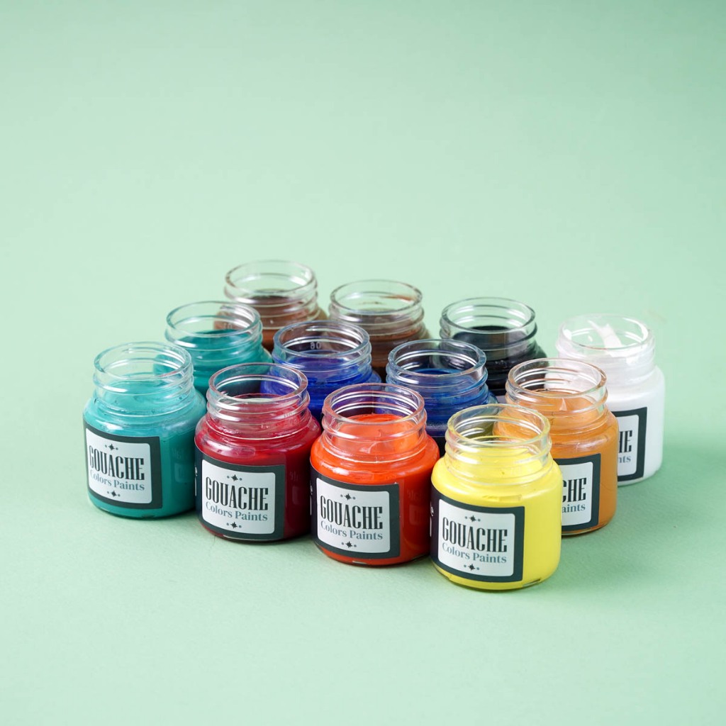 Màu Gouache Classmate Bộ Gouache 12 Lọ Màu 15ml Vẽ, Tô Màu, Màu Mịn, Chồng Được Màu, Dễ Pha Trộn Màu, Rửa Được AM-GC0001