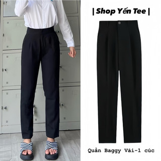 Quần baggy vải 1 cúc cạp cao Yến Tee , quần đi học chất đẹp #610