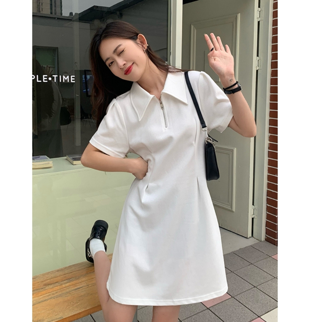 Ảnh Đầm Polo Bigsize Nữ Tay ngắn Dáng Xòe Có Khóa Kéo Thanh Lịch Vải Thun Gân Co Giãn G98 2