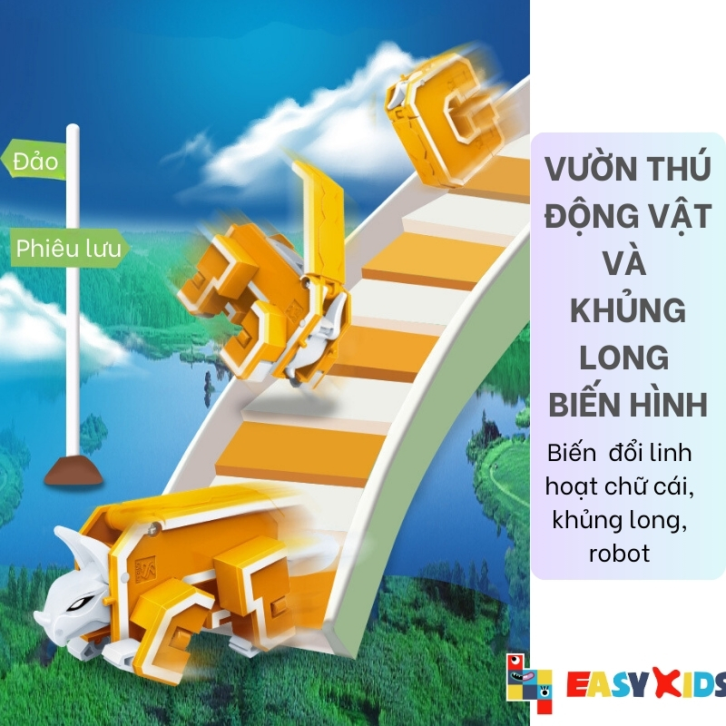 Đồ Chơi Bảng Chữ Cái Số Và Dấu Biến Hình Lắp Ghép Chiến Binh Robot