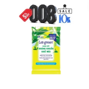 Khăn ướt khử mùi Let-Green 15 miếng/gói