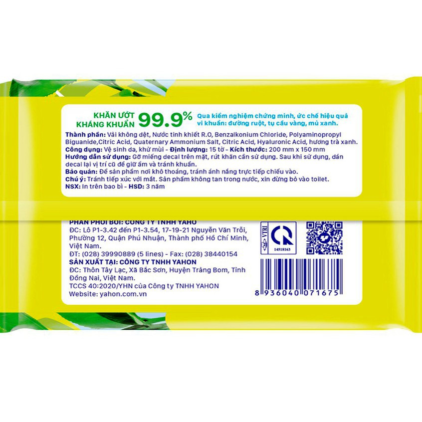 Khăn ướt khử mùi Let-Green 15 miếng/gói
