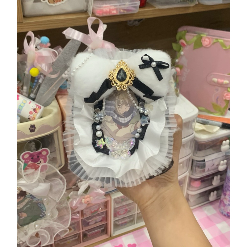 Toploader Decor 3D Vải Ren A7 | Cánh Dơi Trắng Đen Đôi | Thẻ Đựng Card ...