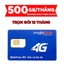 SIM VIETTEL VINAPHONE MOBIFONE 500GB/THÁNG 12T5G125 U1500 12MDT150 12FHN F12HCM 1000GB [CÓ ESIM]