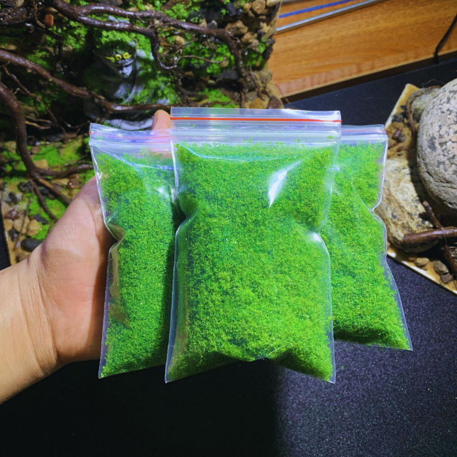 Rêu nhựa mix 3 màu trang trí layout bể cá thủy sinh, tiểu cảnh, gắn ...
