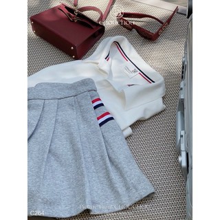 Sét áo Thome Trắng Cổ Đức Mix Chân Lý Màu Ghi