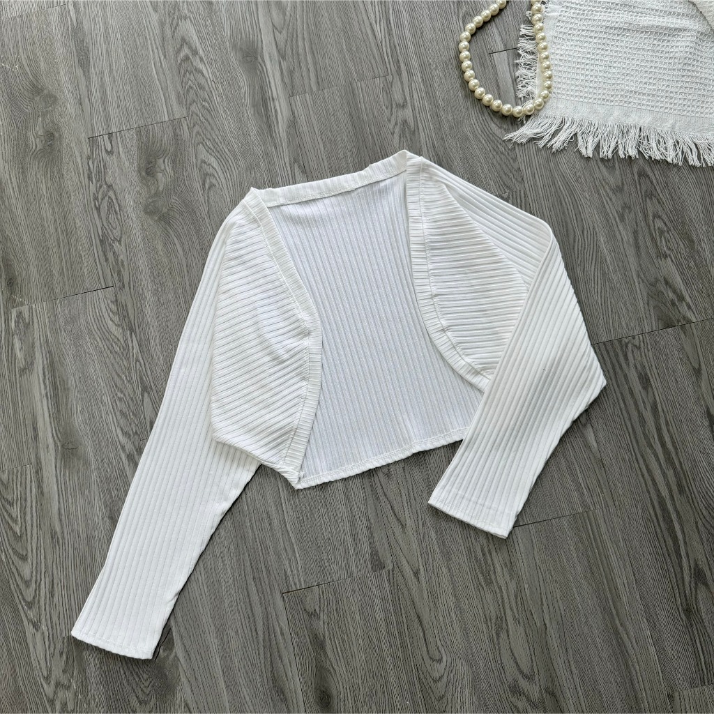 Áo Khoác Gân Tay Phồng Bigsize Che Bắp Tay Mặc Được Với Tất Cả Các Loại Áo Đầm MÃ Khoác Gân