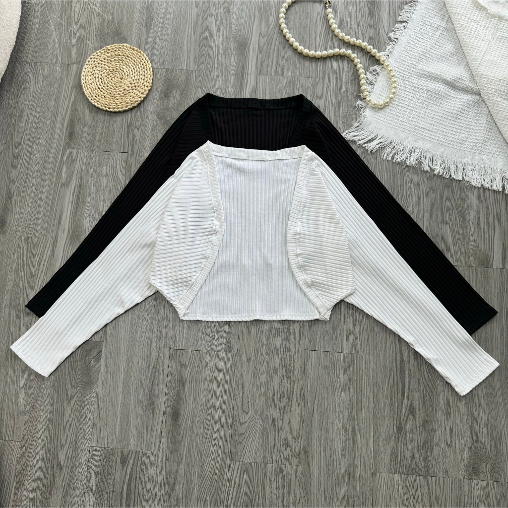 Áo Khoác Gân Tay Phồng Bigsize Che Bắp Tay Mặc Được Với Tất Cả Các Loại Áo Đầm MÃ Khoác Gân